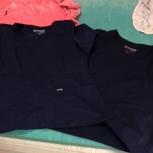 2 Navy Greys Anatomy scrub tops